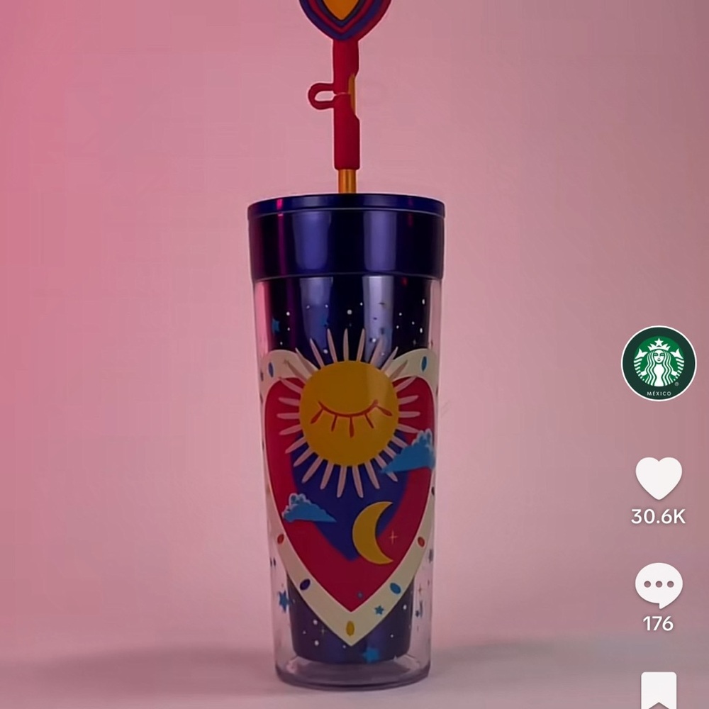 Starbucks love Tumbler with heart stopper Straw - 2025 sun and moon release
